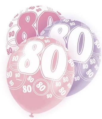Produktbild von 80. Geburtstag | 6 Luftballons pink