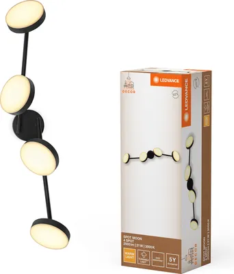 Productafbeelding van Ledvance LED Deckenleuchte Decor Spot Moon 4 Schwarz 4 x 5W 2000lm Warmweiß 3000K schwenkbar