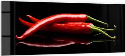 Zdjęcie produktu dla DEQORI Panel kuchenny szklany 125x50 cm "Trzy papryczki chili" Panel łazienkowy szklany