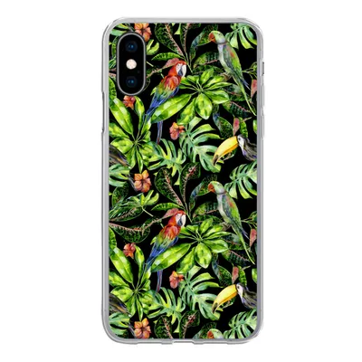 Produktbild von MuchoWow® Handyhülle Schutzhülle Hülle für iPhone X Vögel - Tropisch - Muster Silikon Softcase Handy Hülle - Handyhülle