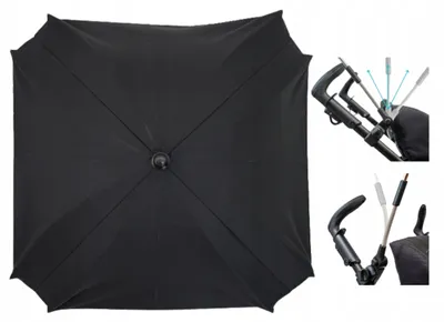 Produktbild von Skyline Kinderwagen Sonnenschirm Schwarz UV50+ 70cm