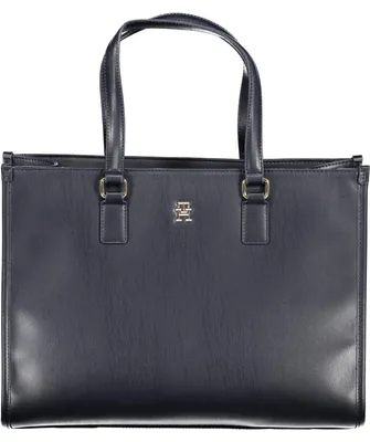 Produktbild von Damentasche Blau - Schultertasche mit Reißverschluss und Logo