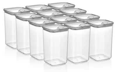Produktbild von Vorratsdosen mit Deckel, BPA-frei Kunststoff, 12-tlg, 12x1,2L
