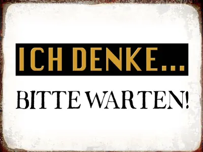 Produktbild von vianmo Holzschild 30x40 cm ich denke bitte warten Retro