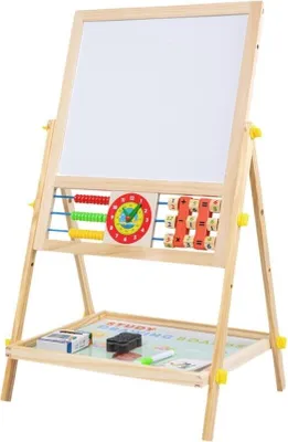 Produktbild von Extralink Toys, Doppelseitige Tafel für Kinder, Kreide, magnetisch, trocken abwischbar, Abakus, Uhr