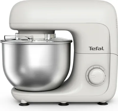 Produktbild von Tefal Bake Essential QB160138, 4,8 l, Weiß, Drehregler, Schlagen, Kneten, Mixen, 1,8 kg, Edelstahl