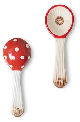 Keramik-Champignonlöffel, Set von 2, für Suppe und Dessert