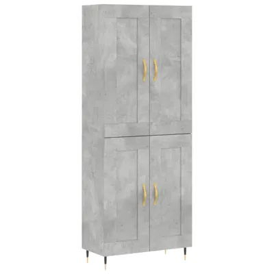 Image de vidaXL Highboard gris béton 69,5x34x180 cm Bois composite