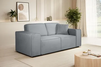 Produktbild von Sofa PEDRO II - 2-Sitzer modernes Couch ohne Schlaffunktion - Hellgrau (Velo633)