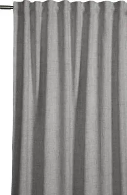 Produktbild von Vorhang mit Universalband Struktur Leinenoptik grau 245x140 cm