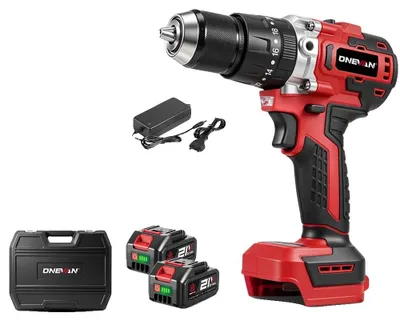 Immagine prodotto di Trapano elettrico, motore brushless, doppia velocità, set con 2 batterie