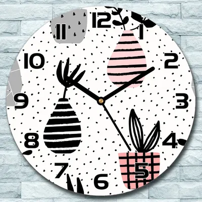 Produktbild von Wanduhr aus Glas Rund fi 30 Vasen und Töpfe Quarz Deko Schlafzimmer Büro