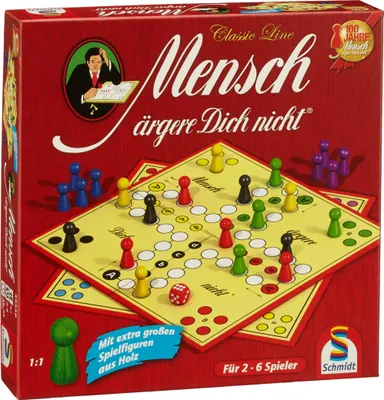 Produktbild von Schmidt Spiele Mensch ärgere Dich Nicht, Classic Line, große Holzfiguren, 2-6 Spieler