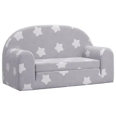 Immagine prodotto di Divano Letto Bambini a 2 Posti Grigio Chiaro con Stelle Peluche