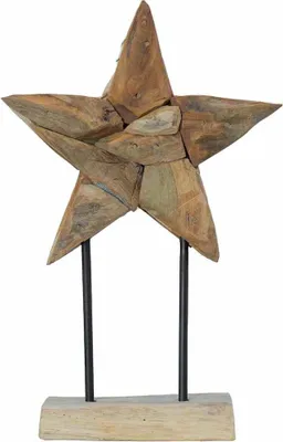 Produktbild von Weihnachtsstern Braun 31 x 15 x 46 cm Massivholz Teak