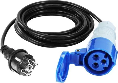 Productafbeelding van 1 Meter CEE Adapterkabel 230V 16A Hoekkoppeling voor Caravan en Camping