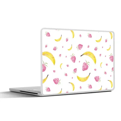 Produktbild von MuchoWow® Laptop Aufkleber Sticker Cover Banane - Erdbeere - Design 30x21 cm - Sticker für Laptop - Selbstklebend