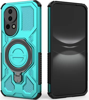 Produktbild von Robuste Handyhülle für Huawei nova 12 / nova 13 mit Ringhalter Ständer Stoßfest, Magnetisch, Dual-Layer Schutz Türkis