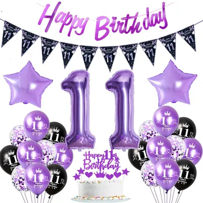 Produktbild von Lila Ballondekoration für den 11. Geburtstag
