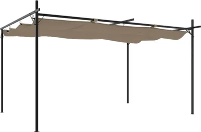 Obrázek produktu pro vidaXL Pergola s posuvnou střechou Taupe 395x292x230 cm