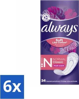 Immagine prodotto di Always - Salvaslip - Normale - 34 salvaslip - Confezione risparmio - 6 pezzi