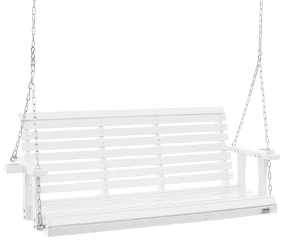 Immagine prodotto di Panca a dondolo in legno - Panca a dondolo per giardino - Panca a dondolo per veranda - Panca da esterno - Sedia a dondolo