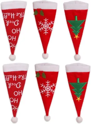Immagine prodotto di Mini cappellini natalizi, set da 9 pezzi, decorazioni natalizie per la tavola