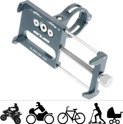 Produktbild von Smartphone Alu Handyhalterung für Samsung Galaxy A51 Lenker Motorrad Halterung Fahrrad Handy Halter in Silber