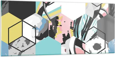 Produktbild von Bilder auf glas - Abstraktion modern - 120x50cm - Glasbilder - Wandbilder - Kunstdruck - zum Aufhängen bereit - Wanddekoration aus Glas - Glas Bilder - Wandbild auf Glas - Einteilig - GAB120x50-3846
