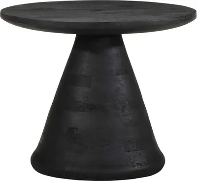 Image de vidaXL Table d'appoint noire Ø50x40 cm bois massif mangue