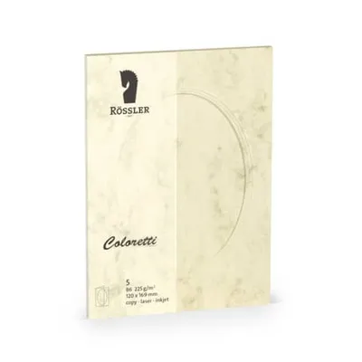 Produktbild von Passepartoutkarte Coloretti B6 oval VE=5 Stück Chamois Marmora