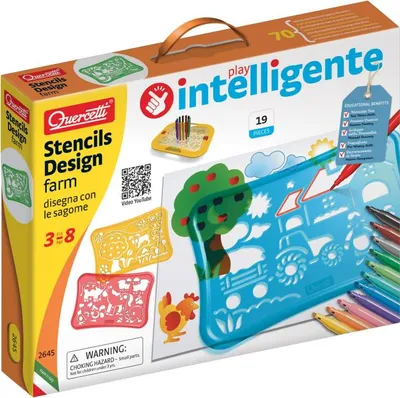 Produktbild von Quercetti Schablonenset Bauernhof Kreativspielzeug - Stifte und Schablonen
