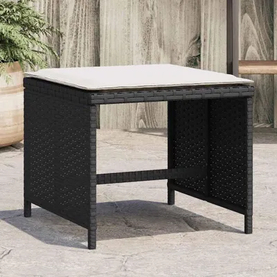 Immagine prodotto di Set di quattro sgabelli da giardino in rattan sintetico, con cuscini