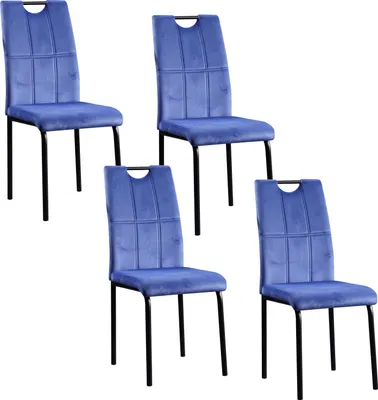 Produktbild von Esszimmerstuhl Denton Samt Blau 4er-Set