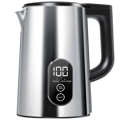 Produktbild von Rýchlovarná kanvica 1,8 l s reguláciou teploty, príkon 1500 W až 1800 W, dotykový panel LED, funkcia udržiavania teploty, bez BPA, automatické vypnutie, nerezová oceľ Retoo