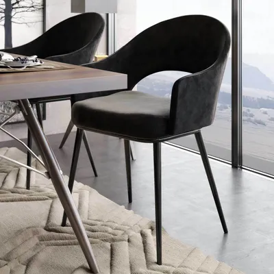 Produktbild von 2er-Set DIANA | Hotelstuhl | Samt | Schwarz | Samt Stuhl, Hotel Stühle, Restaurant Stühle