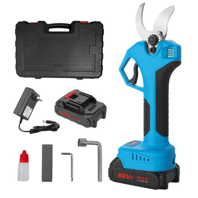 Produktbild von Akku Astschere Elektrische Gartenschere,0-40 mm Schnittdurchmesser,Fortschrittliche Digitalanzeige,mit 2 Batterie, 21V  Baumschere,Blau