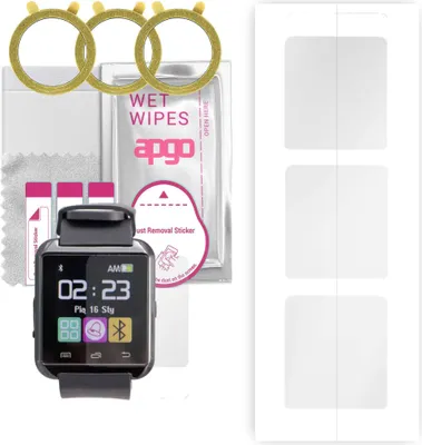 Produktbild von apgo 3 Stück Schutzfolie, klar, kompatibel mit Garett Smart Smartwatch, Hydrogel Displayschutzfolie mit Positionierhilfe, Displayfolie, robust und kratzfest