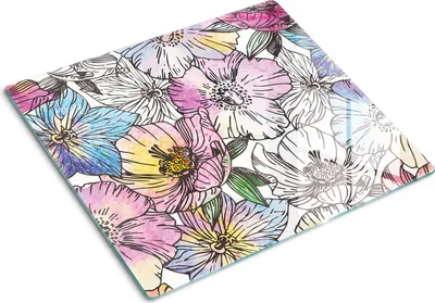 Immagine prodotto di Piatto in vetro per piano cottura, 60x52 cm. Protezione antischizzi, piano in vetro, tagliere. Motivi geometrici