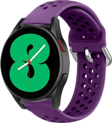 Produktbild von Strap-it Samsung Galaxy Watch 4 - 44mm Silikonarmband mit Löchern (Lila)