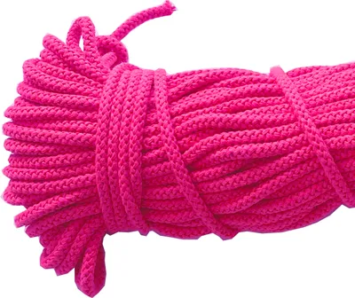 Produktbild von 8 mm x 50 m 100 % Baumwolle Baumwollkordel Seile Kordel mit Polyacryl kern Pink Ø 8 mm