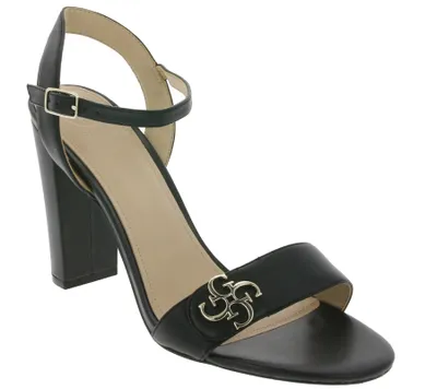 Produktbild von GUESS Schuhe Absatz-Sandaletten schicke Damen Echtleder-Pumps mit Logo Schwarz, Größe:35