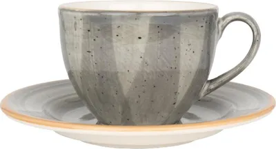 Image de Bonna Aura Space - Tasses à thé et soucoupes - 230 cc - Porcelaine - Lot de 6