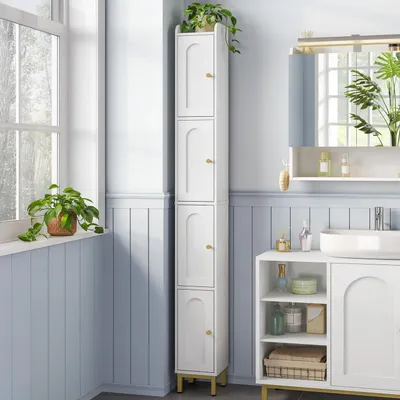 Immagine prodotto di Mobiletto bagno alto con 4 ante, dimensioni 20 x 20 x 180 cm