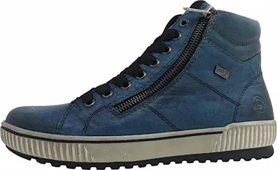 Image de Remonte - Bottines à lacets bleues pour femmes, chaussures de loisirs