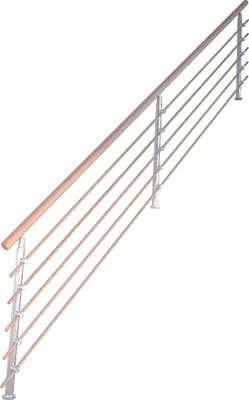 Produktbild von Treppenmodell Lindos 1/4 Gewendelt Buche-Designgeländer Holzrundstäbe-Rechts
