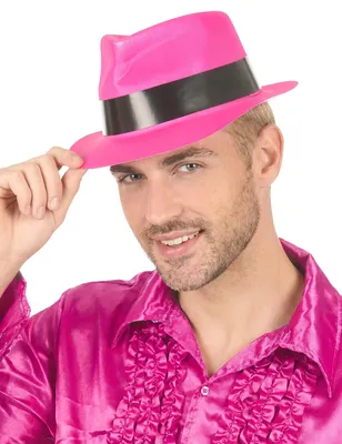 Produktbild von Disco Partyhut für Erwachsene neonpink - Einheitsgröße
