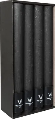 Produktbild von Stabkerzen aus Paraffin, Schwarz, Marble Rustik, Wiedemann, 280/35 mm, Brenndauer ca. 30h, 8 Stück