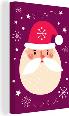 Produktbild von MuchoWow® - Leinwandbilder - Weihnachten - Weihnachtsmann - Schnee, Wandbild, Wanddeko Bilder Wohnzimmer, 80x120 cm