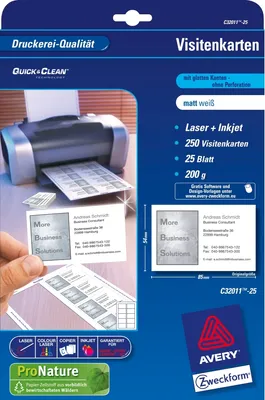 Immagine prodotto di AVERY Cartes de visite Quick&Clean, 200 g/m2, blanc mat